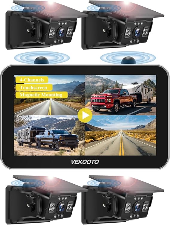 VK7Pro 2 Magnetic Solar Wireless Backup Camera with 7'' IPS Touchscreen