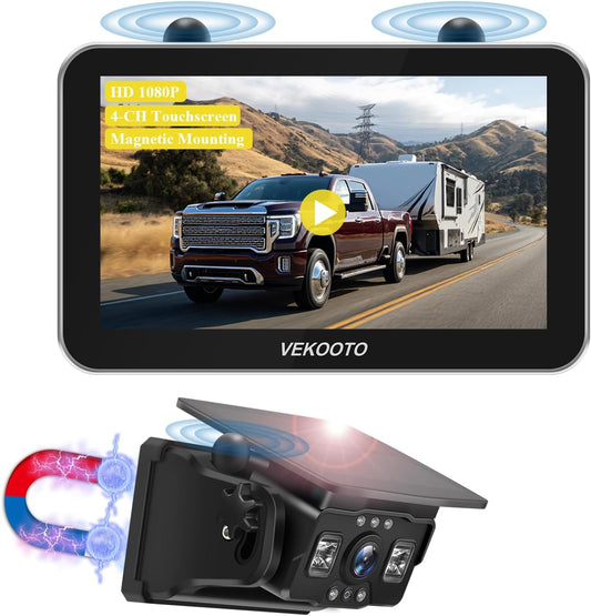 VK7Pro 2 Magnetic Solar Wireless Backup Camera with 7'' IPS Touchscreen