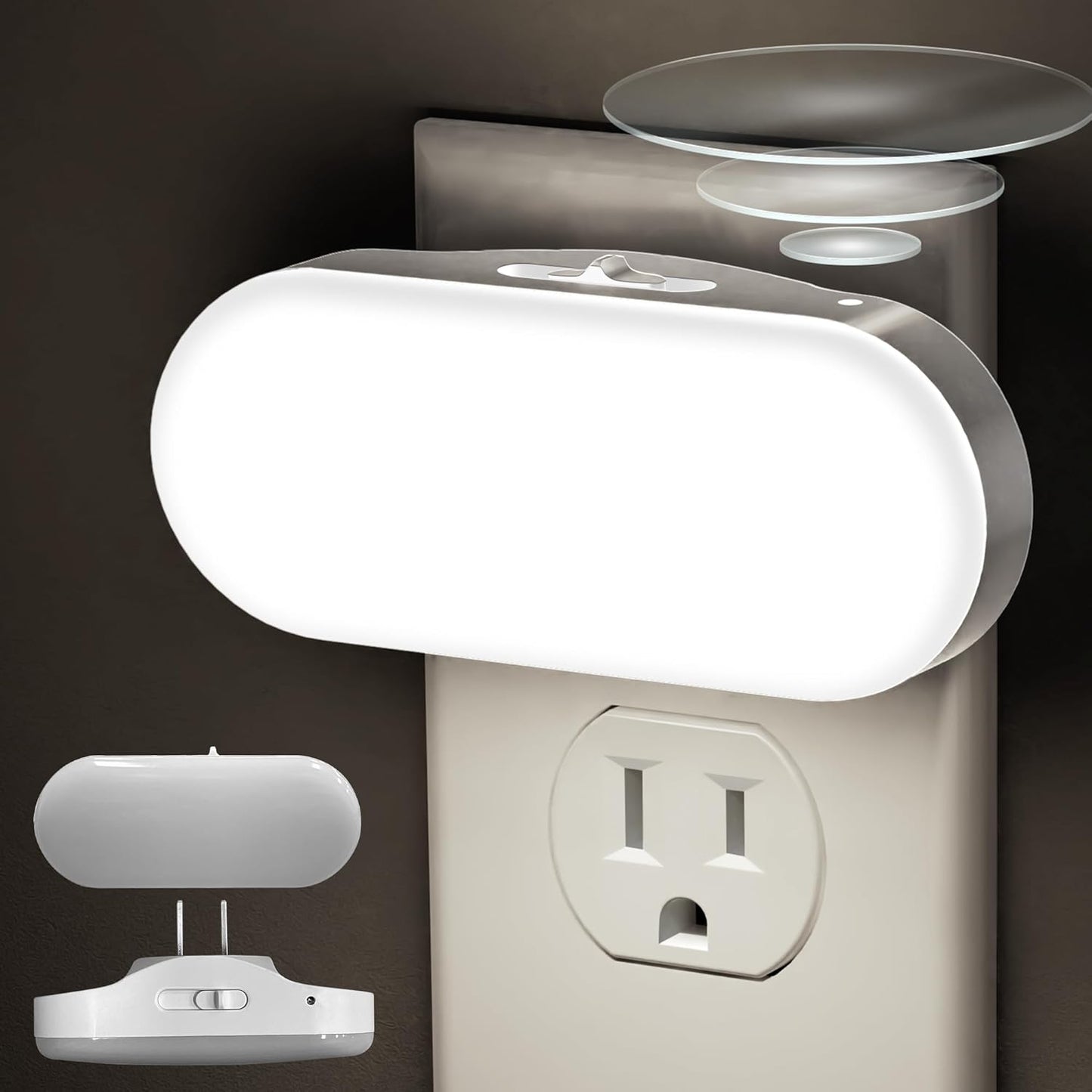 Led Night Light, Plug into Wall, [2 Pack] with Dusk to Dawn Sensor, 1W 5000K Dimmable Night