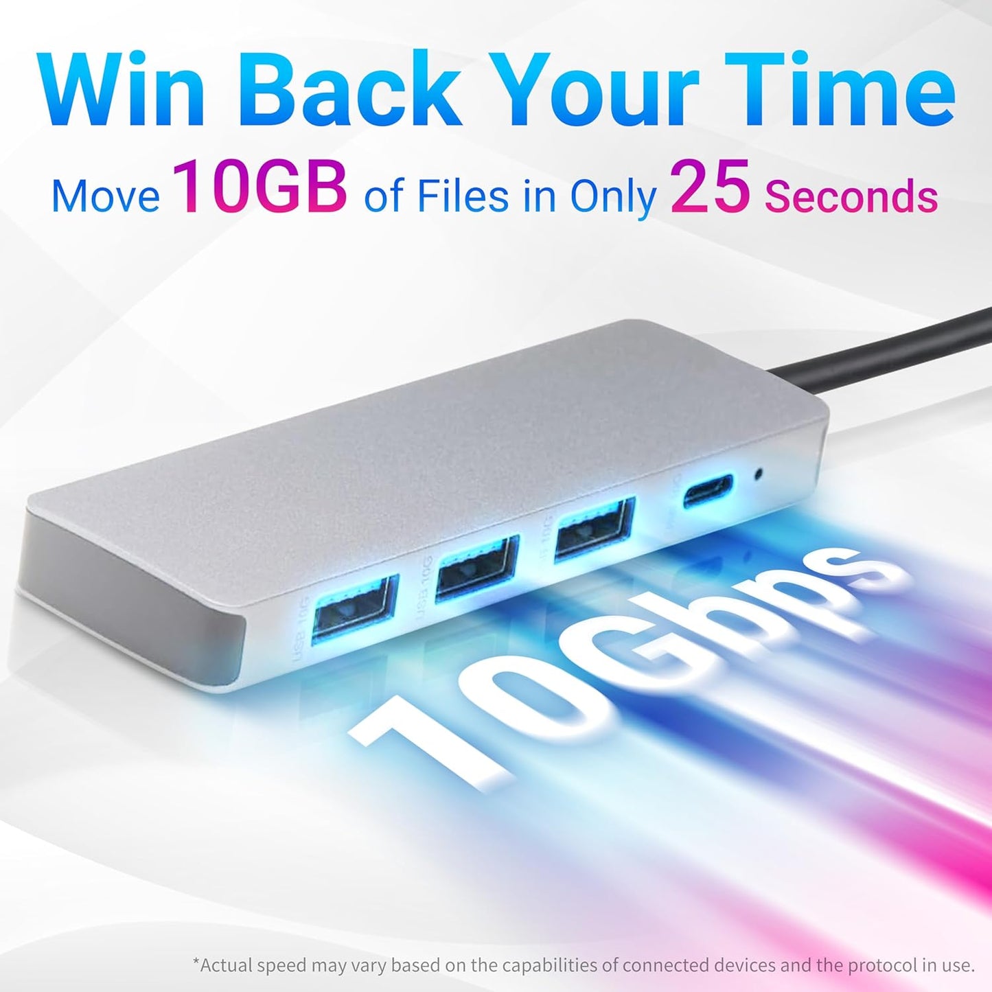USB 3.2/3.1 Gen 2 Multiport USB C Hub Dock, 10Gbps, USB-C to 1xUSB-C/3xUSB-A