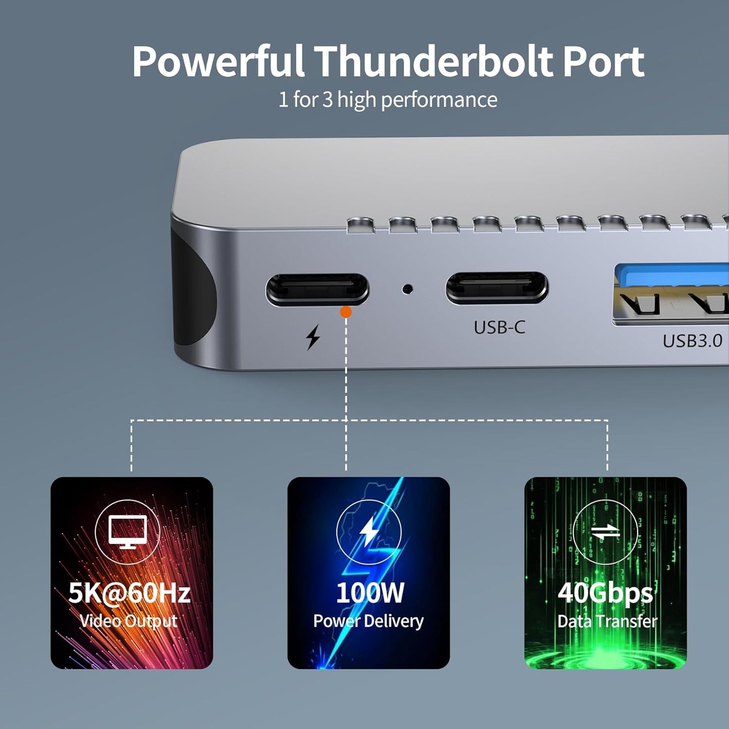 USB C Hub Adapter for MacBook Pro Air Docking Station 8-in-2 for Mac Book Accessories Dongle 4K@30Hz HDMI