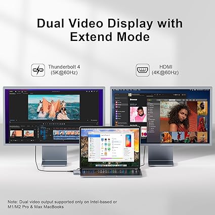 USB C Hub,8 in 2 USB Adapter for MacBook Pro Air，Thunderbolt 4 Dock 100W PD, 40Gbps, 4K HDMI