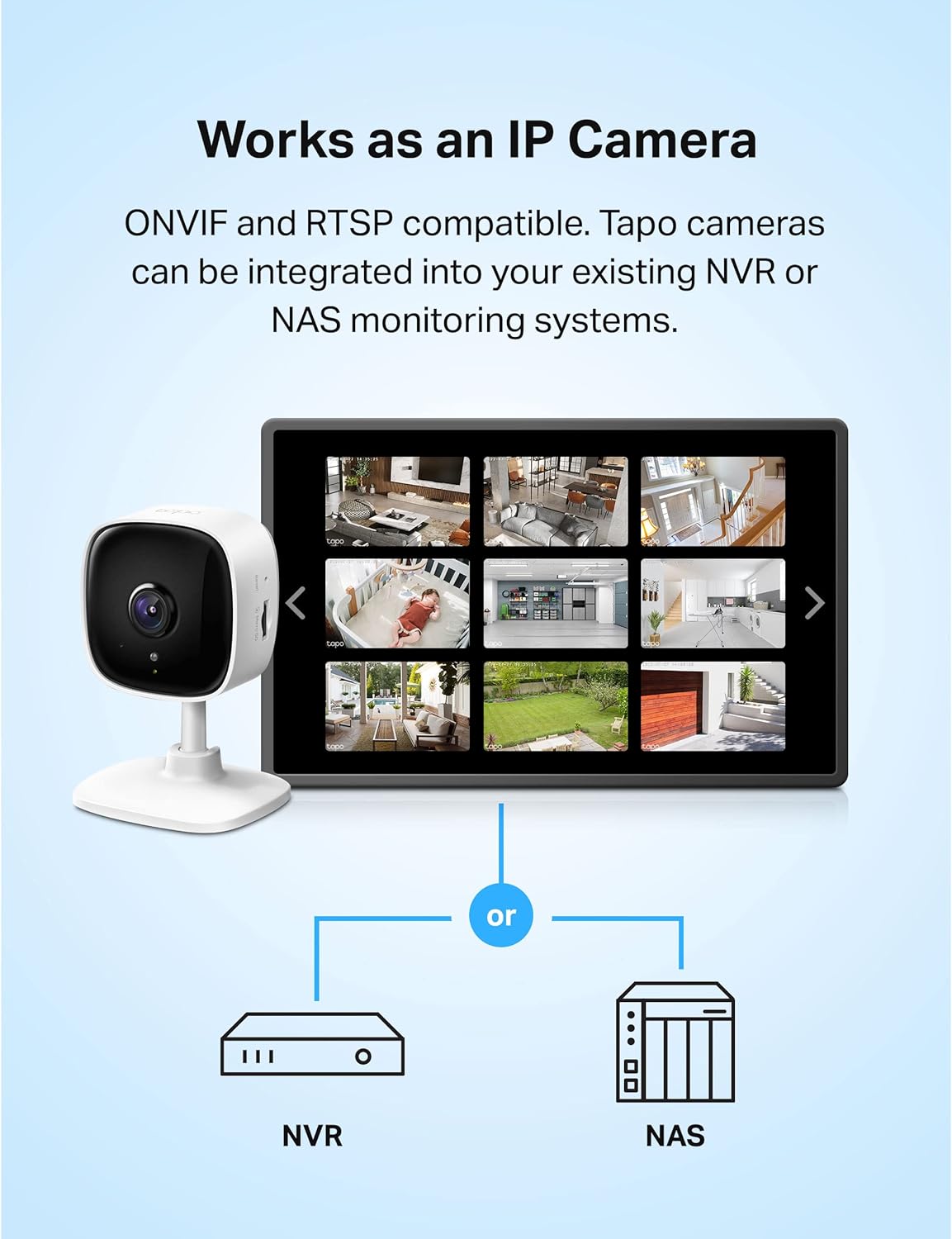 1080P Indoor Security Camera for Baby Monitor, Dog Camera w/Motion Detectio